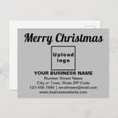 Weihnachtsgrüße auf grauer Postkarte (Vorne/Hinten)