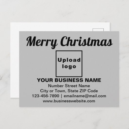 Weihnachtsgrüße auf grauer Postkarte (Vorne/Hinten)