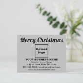 Weihnachtsgrüße auf grauer Postkarte (Stehend Vorderseite)