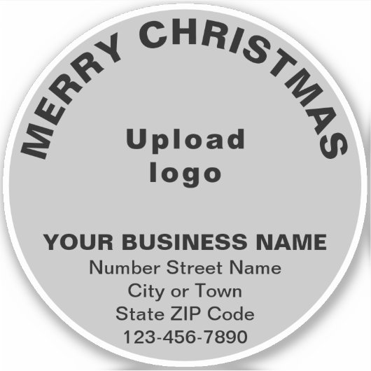 Weihnachtsgrüße auf Gray Round Vinyl Aufkleber (Vorderseite)