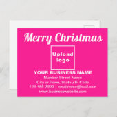 Weihnachtsgrüße auf rosa Postkarte (Vorne/Hinten)