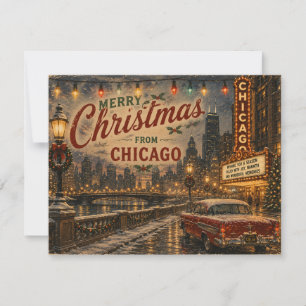 Weihnachtsgrüße aus Chicagos Skyline Feiertagskarte