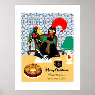 Weihnachtsgrüße aus dem portugiesischen Rooster Poster