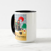 Weihnachtsgrüße aus dem portugiesischen Rooster Tasse (Vorderseite Links)