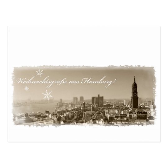 Weihnachtsgrüße aus Hamburg, Weihnachtskarte, edel Postkarte