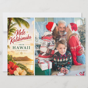 Weihnachtsgrüße aus Hawaii mit personalisiertem Fa Feiertagskarte