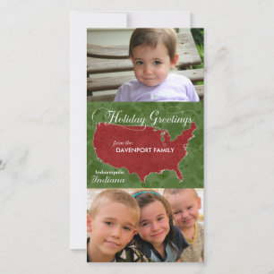 Weihnachtsgrüße aus Indiana - Foto, Name Feiertagskarte