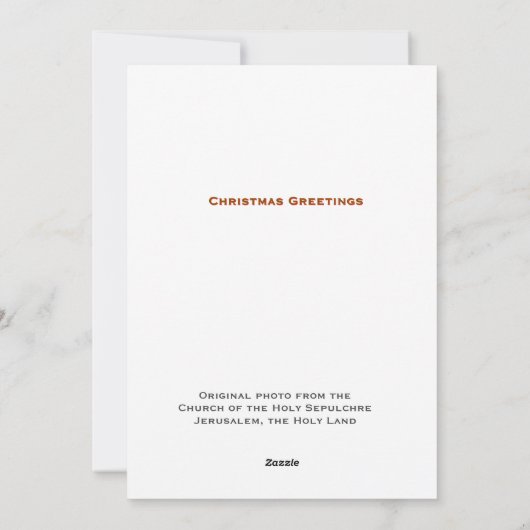 Weihnachtsgrüße aus Jerusalem Feiertagskarte (Rückseite)