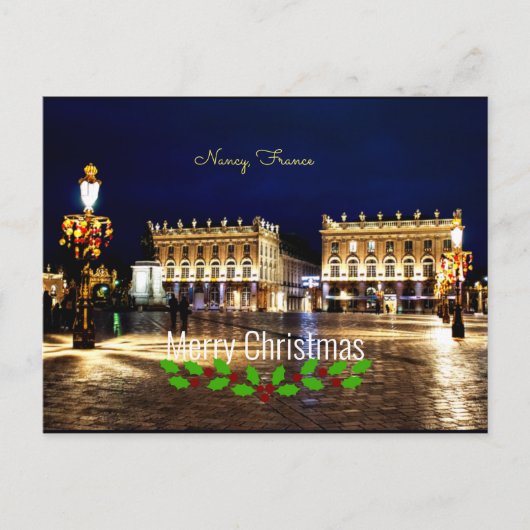 Weihnachtsgrüße aus Nancy, Frankreich Postkarte (Vorderseite)
