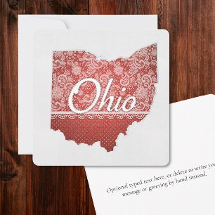 Weihnachtsgrüße aus Ohio im gestickten Look Feiertagskarte