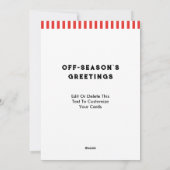 Weihnachtsgrüße Baseball Karten (Rückseite)
