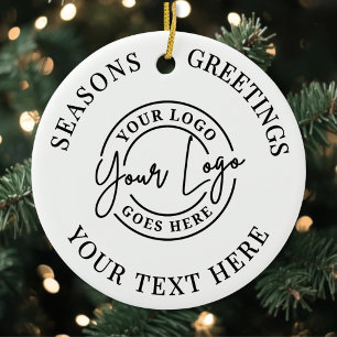 Weihnachtsgrüße Benutzerdefiniertes Firmenlogo Keramik Ornament