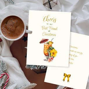 Weihnachtsgrüße Bester Freund Tropical Cocktail Feiertagskarte