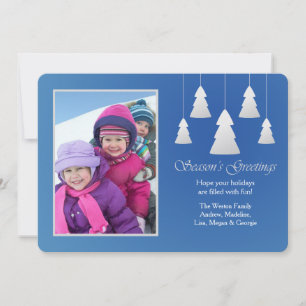 Weihnachtsgrüße Blaue Foto-Weihnachtskarte Feiertagskarte