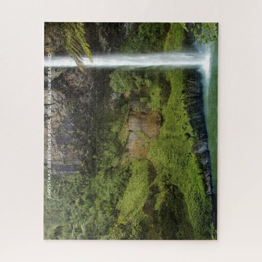Weihnachtsgrüße Bridal Veil Fall Neuseeland Puzzle (Vertikal)