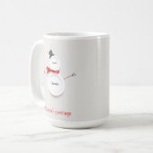 Weihnachtsgrüße-Button-Schneemann-Urlaubstasse Kaffeetasse (Vorderseite Links)