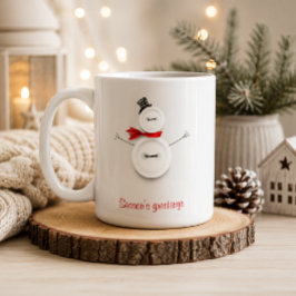 Weihnachtsgrüße-Button-Schneemann-Urlaubstasse Kaffeetasse