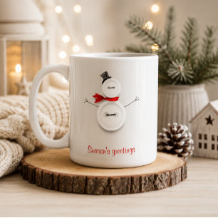 Weihnachtsgrüße-Button-Schneemann-Urlaubstasse Kaffeetasse