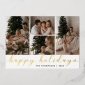 Weihnachtsgrüße Christmas Schrift Foto-Collage Folien Feiertagskarte (Vorderseite)