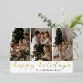 Weihnachtsgrüße Christmas Schrift Foto-Collage Folien Feiertagskarte (Stehend vorne)