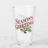Weihnachtsgrüße Christmas-Typografie Glas (Rückseite)