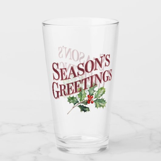 Weihnachtsgrüße Christmas-Typografie Glas (Vorderseite)