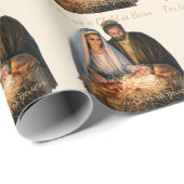 Weihnachtsgrüße der Krippe Geschenkpapier (Rolleneckpunkt)