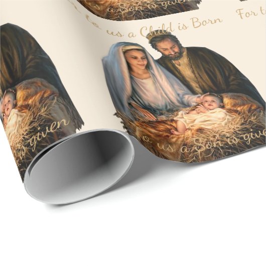 Weihnachtsgrüße der Krippe Geschenkpapier (Rolleneckpunkt)