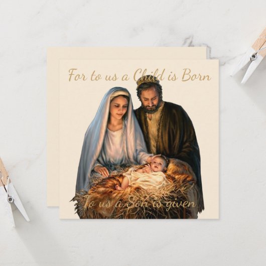 Weihnachtsgrüße der Krippe Karte (Vorderseite/Rückseite Beispiel)