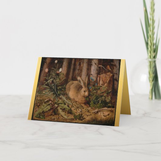 Weihnachtsgrüße des Europäischen Kaninchens C Feiertagskarte (Vorderseite)