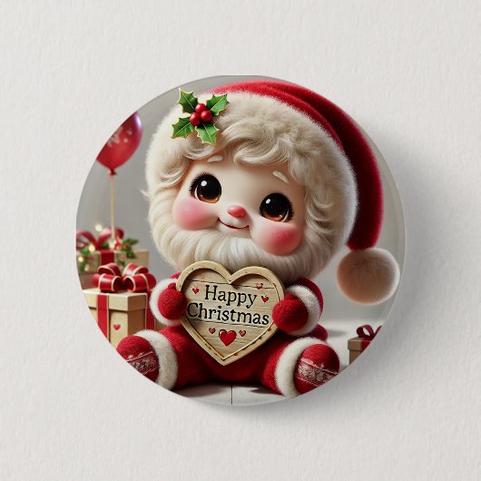 Weihnachtsgrüße des Weihnachtsmanns Button (Vorderseite)