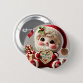 Weihnachtsgrüße des Weihnachtsmanns Button (Vorne & Hinten)