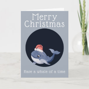 Weihnachtsgrüße Einen Wal einer Zeit haben Feiertagskarte