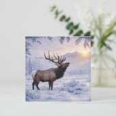 Weihnachtsgrüße Elch im Schnee (Stehend Vorderseite)