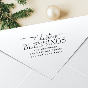 Weihnachtsgrüße Elegante Feiertags-Rücksendeadress Permastempel