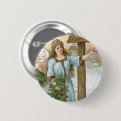 Weihnachtsgrüße Engel Button (Vorne & Hinten)