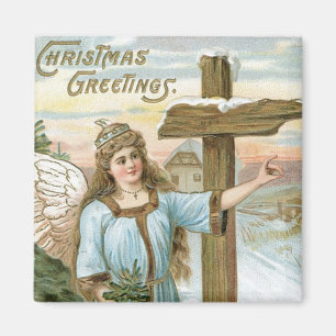 Weihnachtsgrüße Engel Magnet