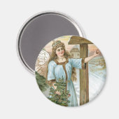 Weihnachtsgrüße Engel Magnet (Vorderseite/Rückseite)