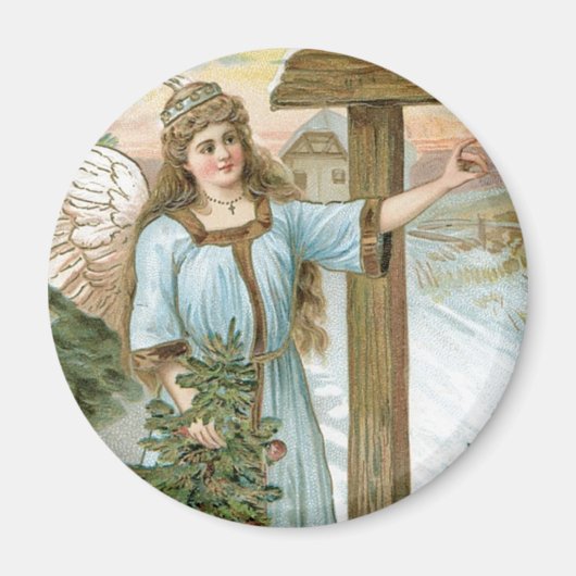 Weihnachtsgrüße Engel Magnet (Vorne)