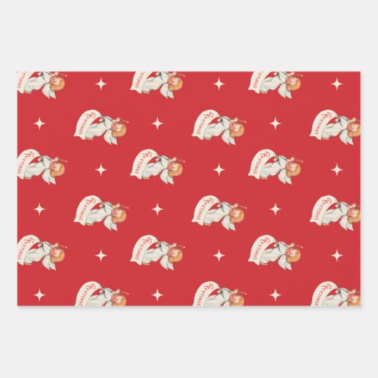 Weihnachtsgrüße, Engel mit Sternen Geschenkpapier Set (Vorderseite 2)