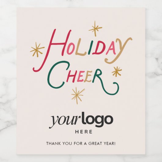 Weihnachtsgrüße Etikett für Firmenweinflasche (Einzelnes Label)