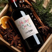 Weihnachtsgrüße Etikett für Firmenweinflasche