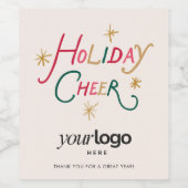 Weihnachtsgrüße Etikett für Firmenweinflaschen (Einzelnes Label)