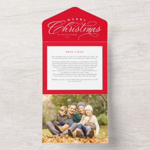 Weihnachtsgrüße Familien-Update-Tri-Fold-Karte All In One Einladung