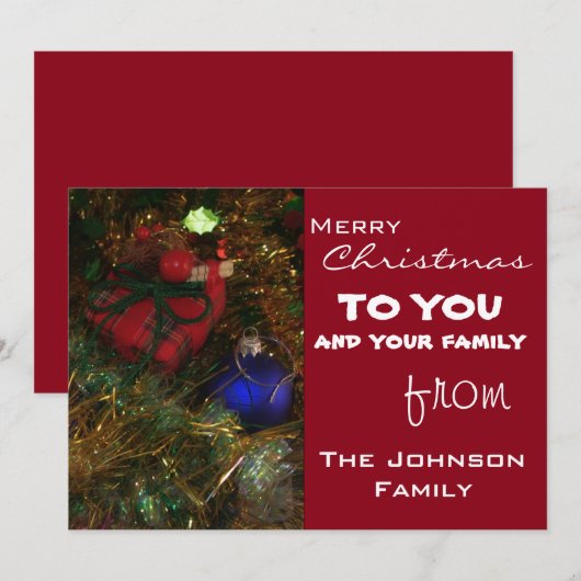 Weihnachtsgrüße Feiertagskarte (Vorne/Hinten)