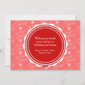 Weihnachtsgrüße Feiertagskarte (Rückseite)