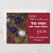 Weihnachtsgrüße Feiertagskarte (Vorderseite)