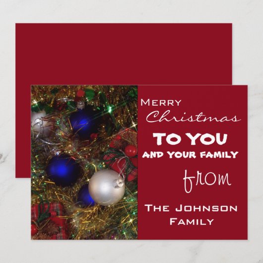 Weihnachtsgrüße Feiertagskarte (Vorne/Hinten)