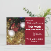 Weihnachtsgrüße Feiertagskarte (Stehend Vorderseite)