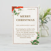 Weihnachtsgrüße Feiertagskarte (Stehend Vorderseite)